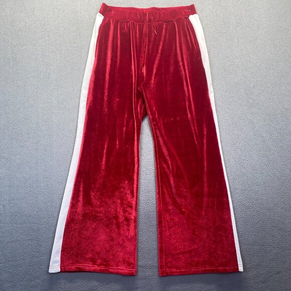 Y2K Velvet Red Size XXL Pants ,Womens Pants,Drawstring,Pockets - Picture 9 of 9